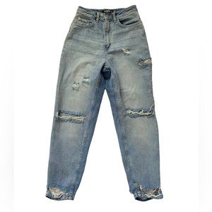 Missguided Riot Mom Jeans Ripped Distressed Slouch Baggy Denim Size US 2 NWT
